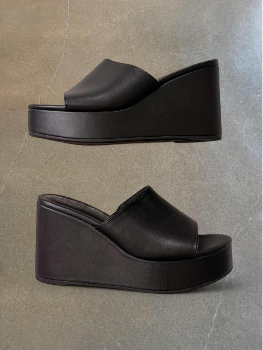 Madden NYC Black Platform Wedge Sandals | Women’s Size 8